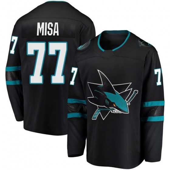 Mens San Jose Sharks #77 Michael Misa Alternate Black Jersey Dzhi->->NHL Jersey Mens San Jose Sharks #77 Michael Misa Alternate Black Jersey Dzhi->->NHL Jersey