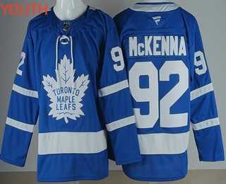 Youth Toronto Maple Leafs #92 Gavin McKenna Blue Stitched Jersey->->NHL Jersey Youth Toronto Maple Leafs #92 Gavin McKenna Blue Stitched Jersey->->NHL Jersey