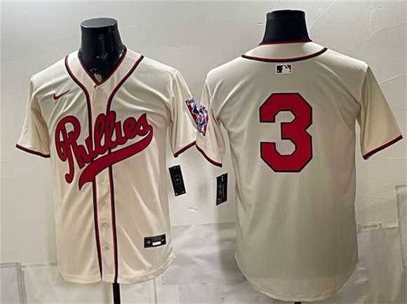 Mens Philadelphia Phillies #3 Bryce Harper Cream 2026 Field of Dreams Stadium Stitched Jersey