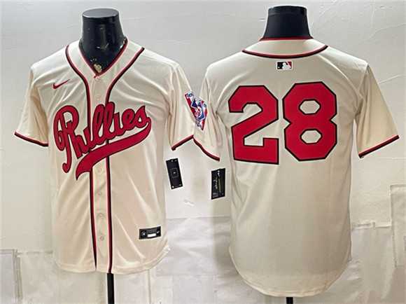 Mens Philadelphia Phillies #28 Alec Bohm Cream 2026 Field of Dreams Stadium Stitched Jersey