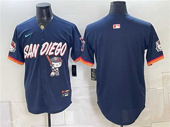 Mens San Diego Padres X Hello Kitty Blank Obsidian 2026 City Connect Stadium Stitched Jersey