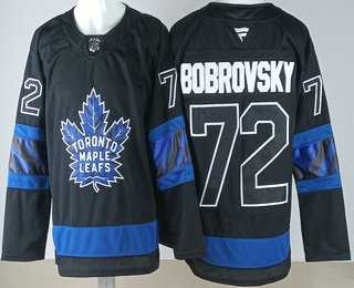 Mens Toronto Maple Leafs #72 Sergei Bobrovsky Black Alternate Stitched Jersey