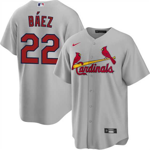 Mens St. Louis Cardinals #22 Joshua Baez Gray Cool Base Stitched Jersey Dzhi