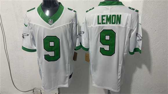 Mens Philadelphia Eagles #9 Makai Lemon White 2026 Draft F.U.S.E Vapor Untouchable Limited Stitched Jersey