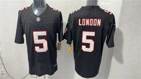 Mens Atlanta Falcons #5 Drake London Black F.U.S.E. Vapor Untouchable Limited Stitched Jersey