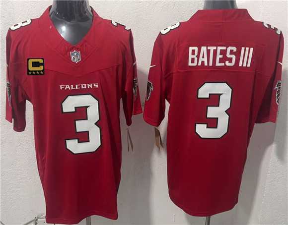 Mens Atlanta Falcons #3 Jessie Bates III Red 2026 New F.U.S.E. 4-Star C Patch Vapor Untouchable Limited Stitched Jersey