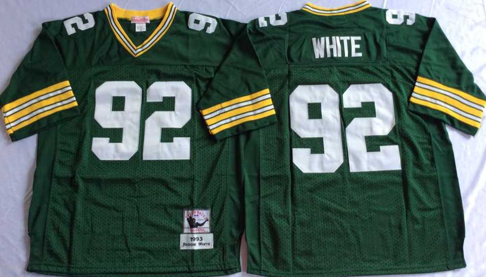 Mens Green Bay Packers #92 Reggie Green Throwback Stitched Football Jersey
