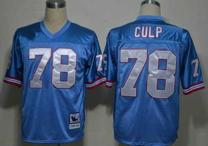 Mens Houston Oilers #78 Cuyley Culp Light Blue Throwback Stitched Football Jersey