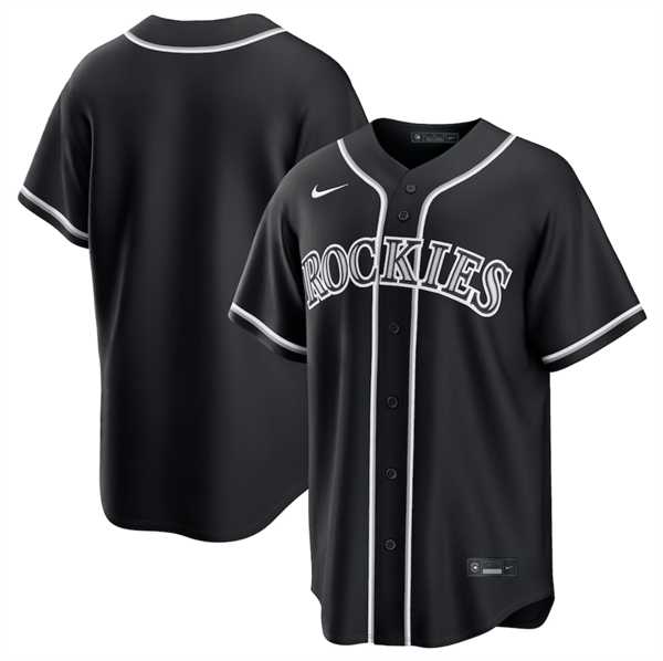Mens Colorado Rockies Blank Black Out Stitched Jersey Dzhi->colorado rockies->MLB Jersey