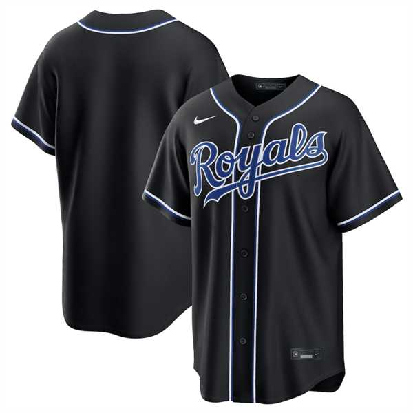 Mens Kansas City Royals Blank Black Out Stitched Jersey Dzhi->kansas city royals->MLB Jersey