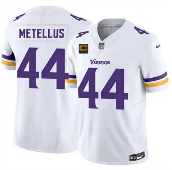 Mens Minnesota Vikings #44 Josh Metellus White 2026 F.U.S.E. 4-Star C Patch Vapor Untouchable Limited Stitched Jersey Dzhi