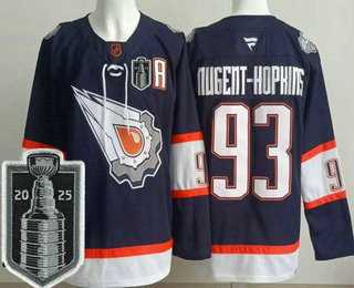Mens Edmonton Oilers #93 Ryan Nugent Hopkins Navy Alternate 2025 Stanley Cup Final Authentic Jersey
