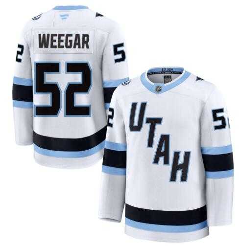 Mens Utah Mammoth #52 Mackenzie Weegar Fanatics White Away Premium Jersey Dzhi