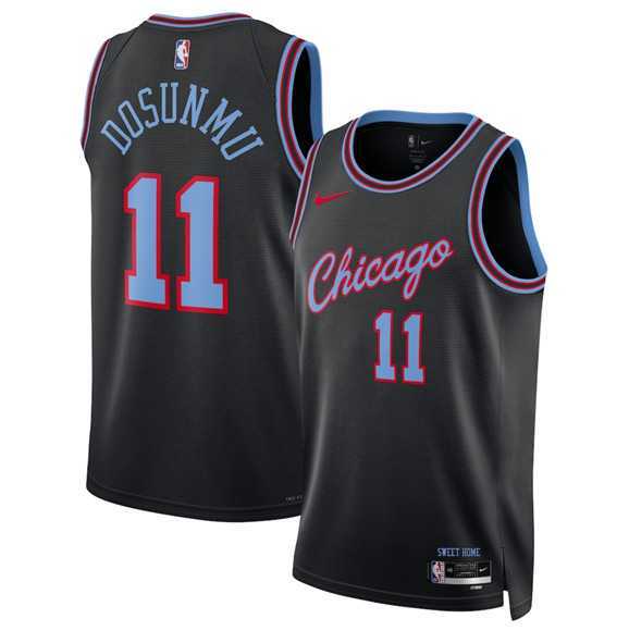 Mens Chicago Bulls #11 Ayo Dosunmu Black 2025-26 City Edition Swingman Stitched Jersey Dzhi