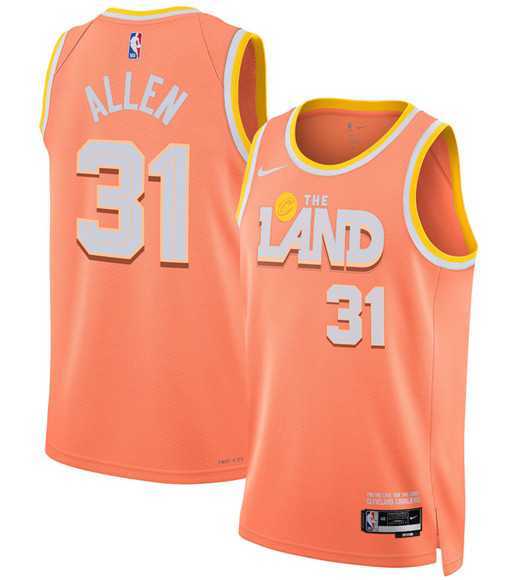 Mens Cleveland Cavaliers #31 Jarrett Allen Orange 2025-26 City Edition Swingman Stitched Jersey Dzhi
