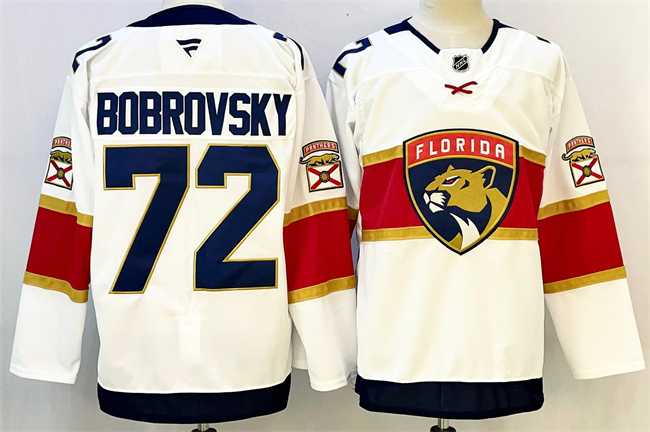 Mens Florida Panthers #72 Sergei Bobrovsky White 2024-25 Home Stitched Hockey Jersey