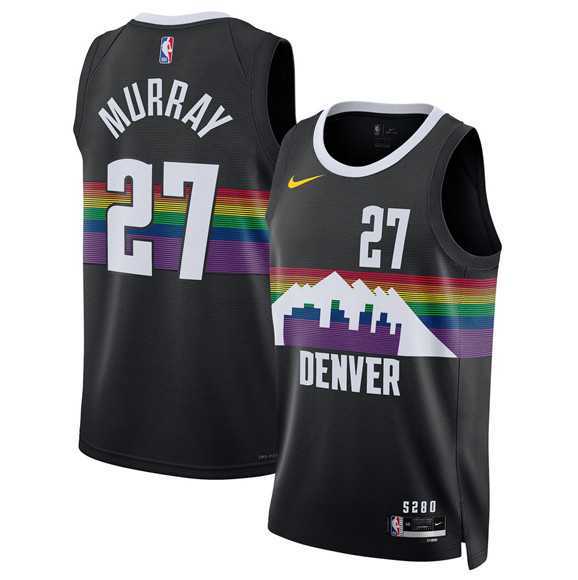 Mens Denver Nuggets #27 Jamal Murray Black 2025-26 City Edition Stitched Jersey Dzhi