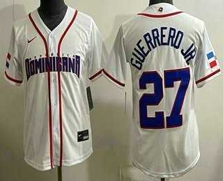 Womens Dominican #27 Vladimir Guerrero Jr White 2026 World Classic Cool Base Jersey