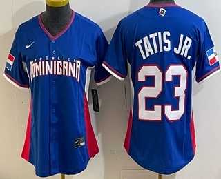 Womens Dominican #23 Fernando Tatis Jr Blue 2026 World Classic Cool Base Jersey