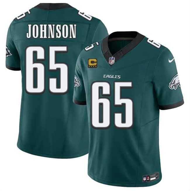 Mens Philadelphia Eagles #65 Lane Johnson Green 2026 F.U.S.E. 4-Star C Patch Vapor Untouchable Limited Stitched Jersey Dzhi