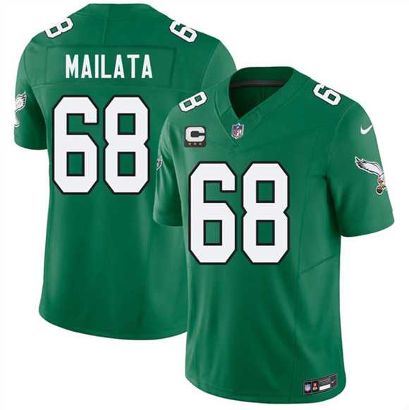 Mens Philadelphia Eagles #65 Lane Johnson Kelly Green 2026 F.U.S.E. 4-Star C Patch Throwback Vapor Untouchable Limited Stitched Jersey Dzhi