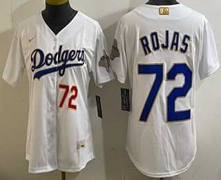 Womens Los Angeles Dodgers #72 Miguel Rojas White 2026 Gold Collection Stadium Jersey->mlb womens jerseys->MLB Jersey