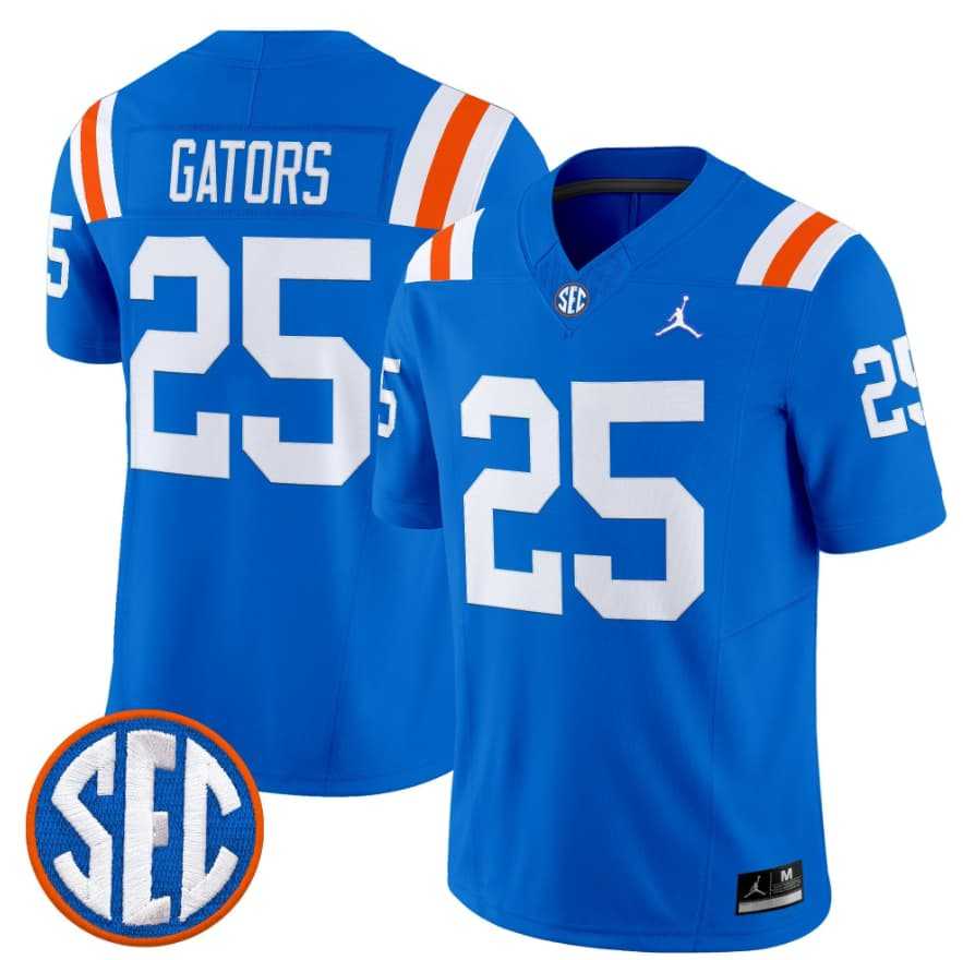 Mens Florida Gators #25 Gators Royal 1960s Throwback F.U.S.E. Vapor Limited Stitched Jersey Dzhi
