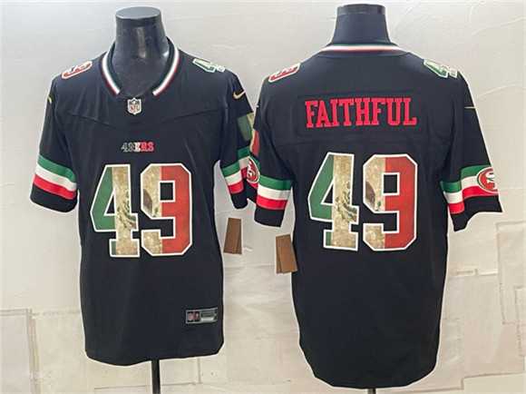 Mens San Francisco 49ers #49 Faithful Black 2025 F.U.S.E. Mexico Vapor Limited Stitched Jersey Dzhi