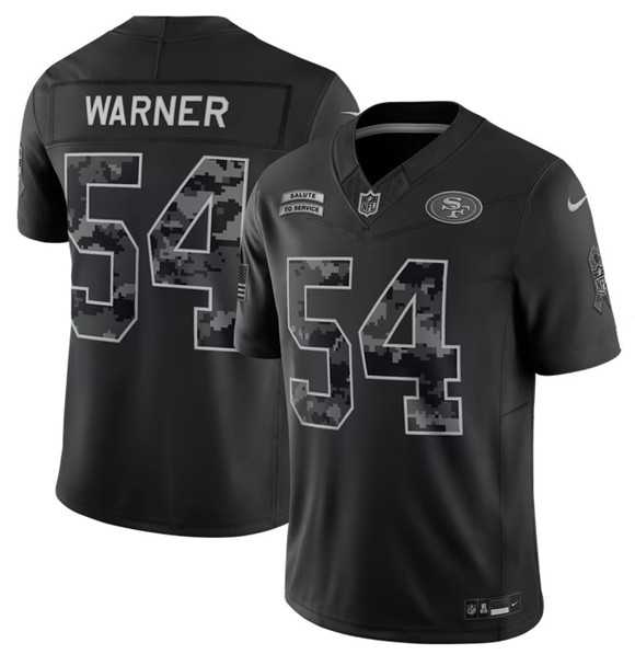Mens San Francisco 49ers #54 Fred Warner Black 2026 F.U.S.E. Salute to Service Limited Stitched Jersey