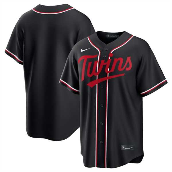 Mens Minnesota Twins Blank Black Out Stitched Jersey Dzhi->minnesota twins->MLB Jersey