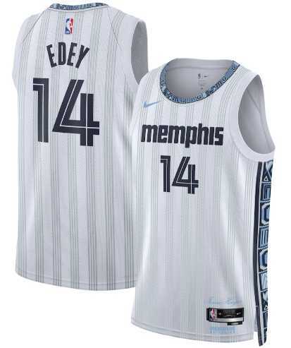Mens Memphis Grizzlies #14 Zach Edey Gray 2025-26 City Edition Swingman Stitched Jersey Dzhi