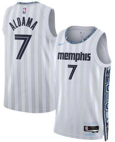Mens Memphis Grizzlies #7 Santi Aldama Gray 2025-26 City Edition Swingman Stitched Jersey Dzhi