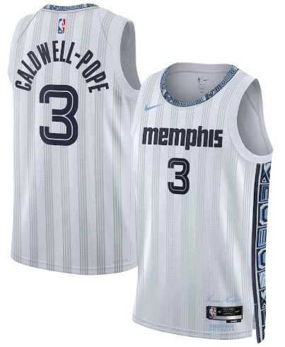 Mens Memphis Grizzlies #3 Kentavious Caldwell-Pope Gray 2025-26 City Edition Swingman Stitched Jersey Dzhi