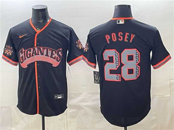 Mens San Francisco Giants #28 Buster Posey Black 2026 Alternate Stadium Stitched Jersey Dzhi->san francisco giants->MLB Jersey