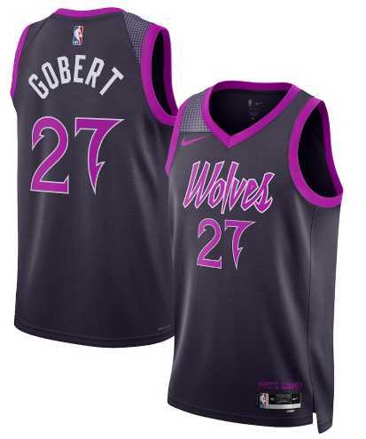 Mens Minnesota Timberwolves #27 Rudy Gobert Purple 2025-26 City Edition Stitched Jersey Dzhi