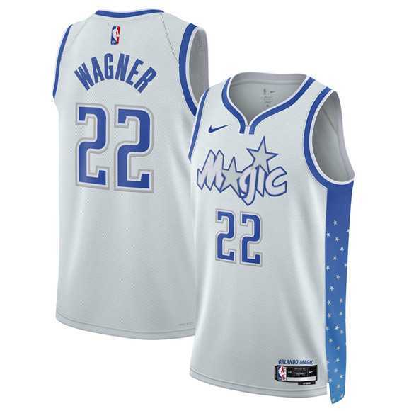 Mens Orlando Magic #22 Franz Wagner Silver 2025-26 City Edition Stitched Jersey Dzhi