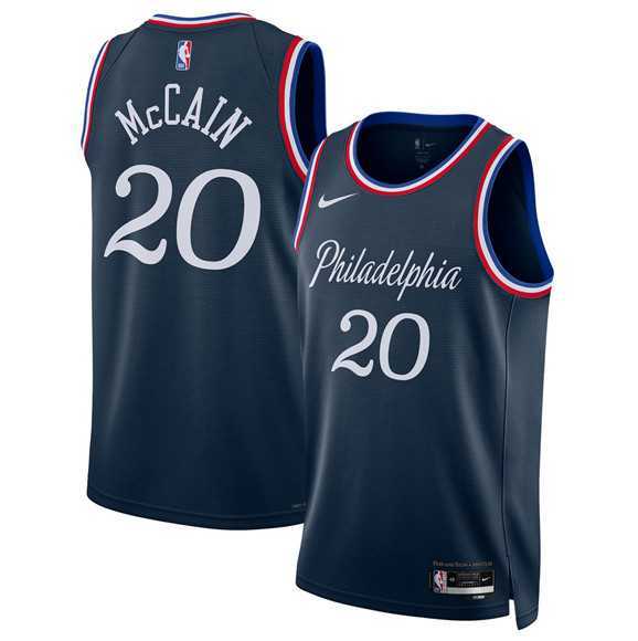 Mens Philadelphia 76ers #20 Jared McCain Navy 2025-26 City Edition Swingman Stitched Jersey Dzhi