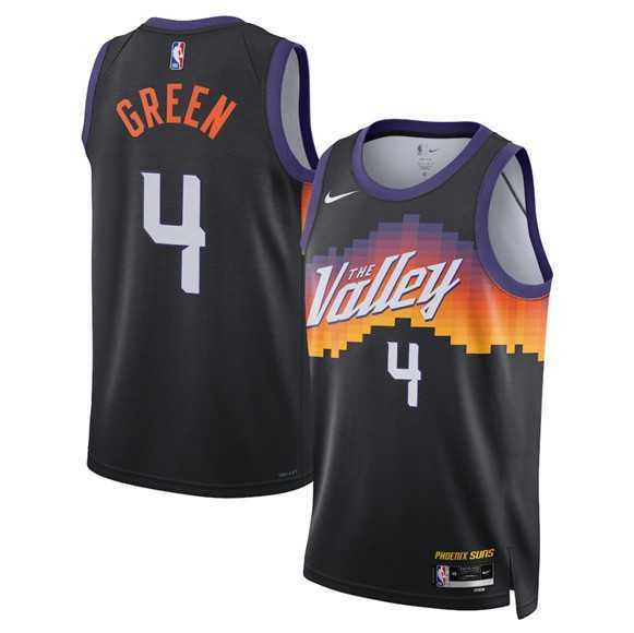 Mens Phoenix Suns #4 Jalen Green Black 2025-26 City Edition Stitched Jersey Dzhi