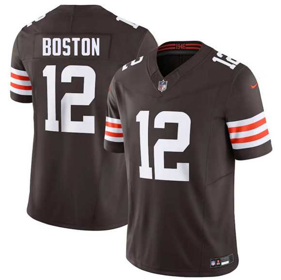 Mens Cleveland Browns #12 Denzel Boston Brown 2026 Draft F.U.S.E. Vapor Limited Stitched Jersey