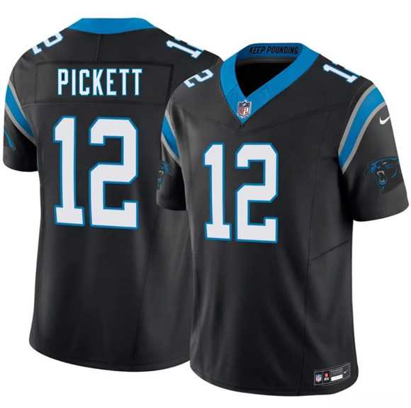 Mens Carolina Panthers #12 Kenny Pickett Black 2026 F.U.S.E. Vapor Limited Stitched Jersey