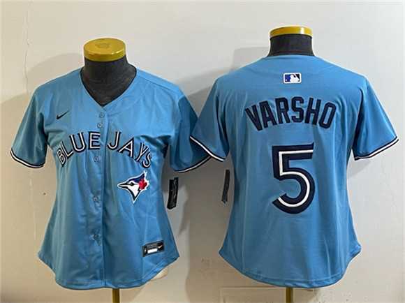 Womens Toronto Blue Jays #5 Daulton Varsho Blue Limited Stitched Jersey (Run Small)