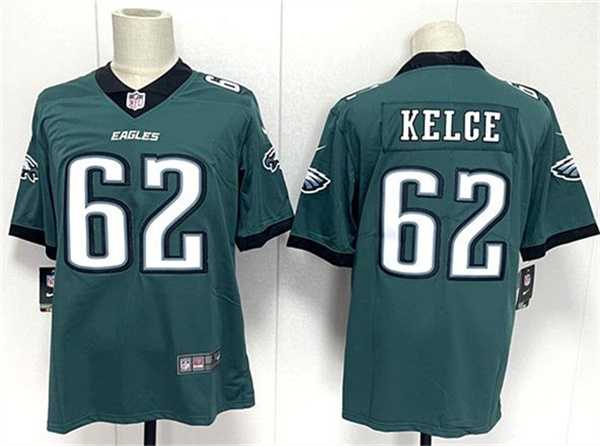 Mens Philadelphia Eagles #62 Jason Kelce Green 2024 New Vapor Untouchable Limited Stitched Jersey
