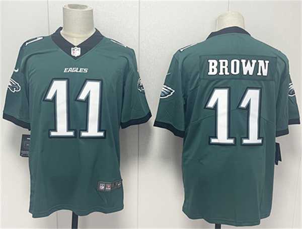 Mens Philadelphia Eagles #11 A.J. Brown Green 2024 New Vapor Untouchable Limited Stitched Jersey