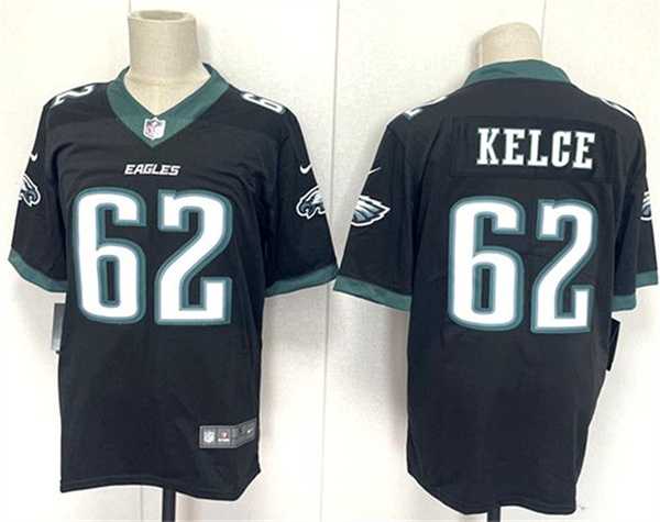 Mens Philadelphia Eagles #62 Jason Kelce Black 2024 New Vapor Untouchable Limited Stitched Jersey