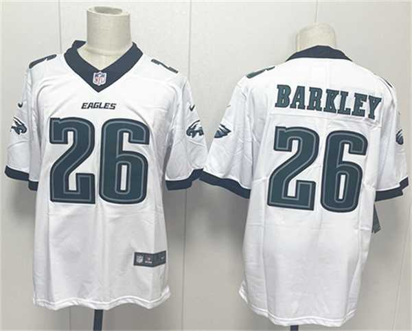 Mens Philadelphia Eagles #26 Saquon Barkley White 2024 New Vapor Untouchable Limited Stitched Jersey