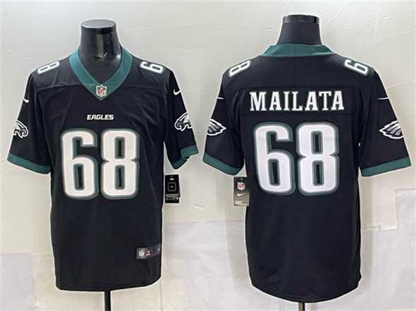 Mens Philadelphia Eagles #68 Jordan Mailata Black 2024 New Vapor Untouchable Limited Stitched Jersey
