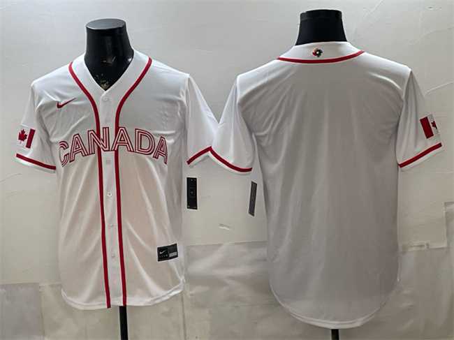 Mens Canada Blank White 2026 World Baseball Classic Home Stadium Stitched Jersey