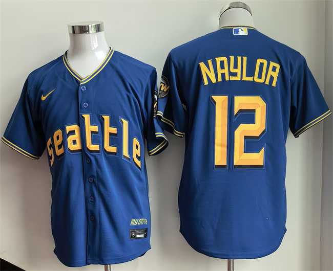 Mens Seattle Mariners #12 Josh Naylor Royal 2025 Cool Base Stitched jersey