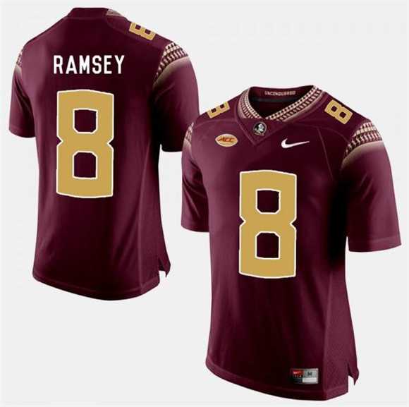 Mens Florida State Seminoles #8 Jalen Ramsey Garnet Stitched Football Jersey Dzhi