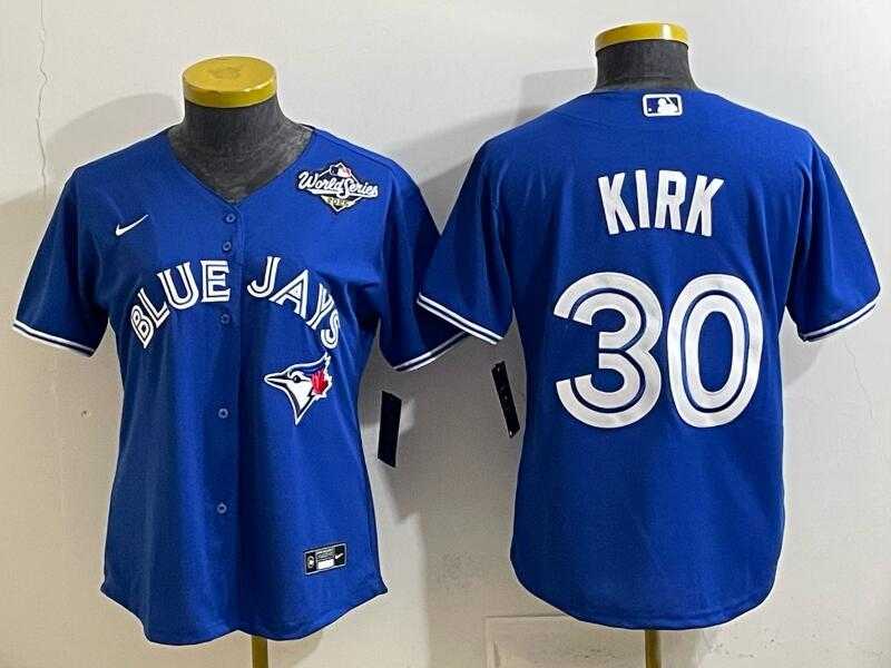 Mens Toronto Blue Jays #30 Alejandro Kirk Royal 2025 World Series Cool Base Stitched Jersey